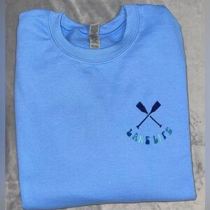 Embroidered Lake Life With Paddles Crewneck Sweatshirt
